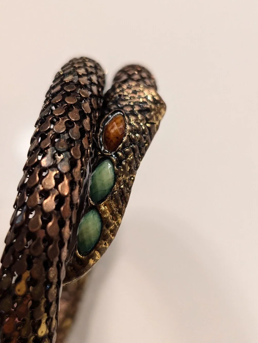 Vintage Mesh Gold Snake Coil Crystal Boho Indie Fairy Bracelet